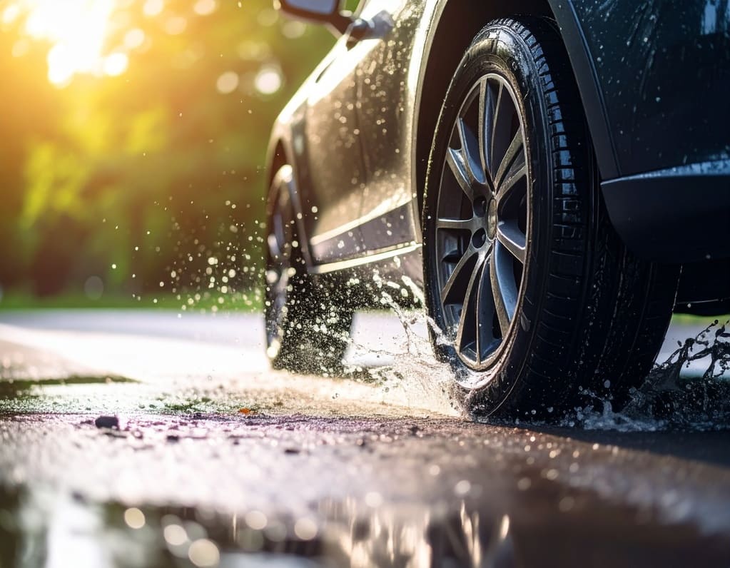 Sommerreifen in der Dimension 225/50 R17 bei Nässe – Aquaplaning-Test im ADAC Sommerreifentest 2026