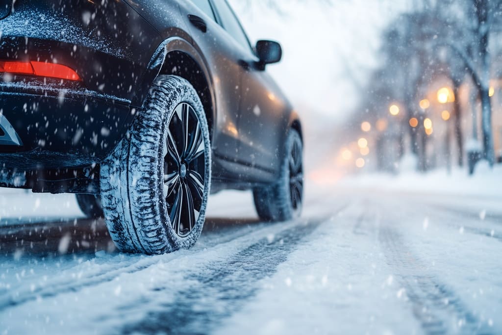 AutoBild Winterreifen-Tests 2025 für die Reifendimension 225/40 R18 - Testfahrzeug im Schnee